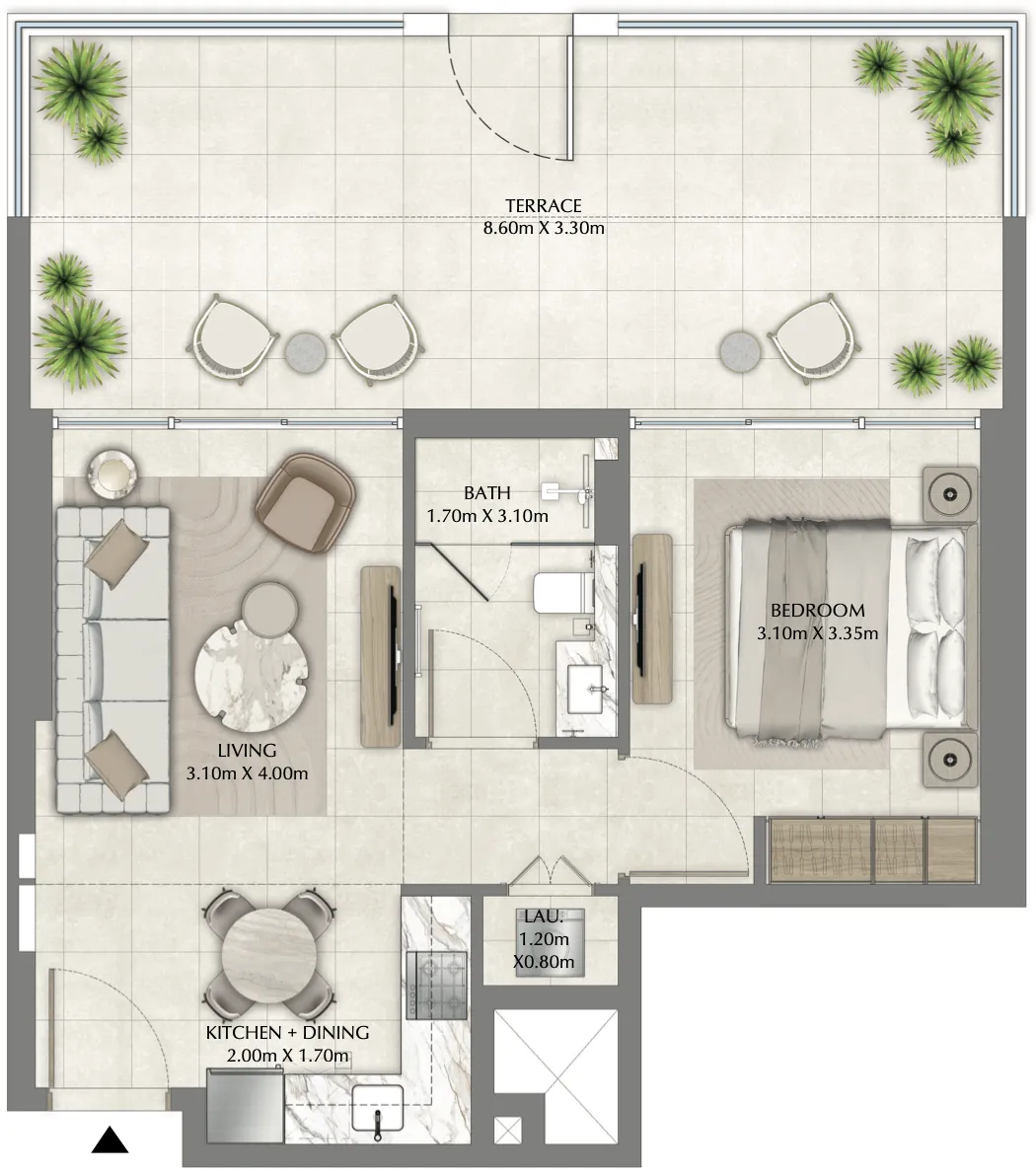 1 bedroom Apartments floor plan at Vyb at Business Bay