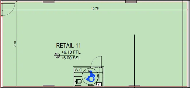  bedroom Retail floor plan at Binghatti Flare