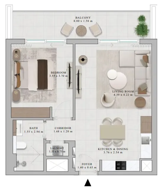 1 bedroom Apartments floor plan at Rosehill