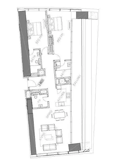 2 bedroom Apartments floor plan at Safa Two de Grisogono