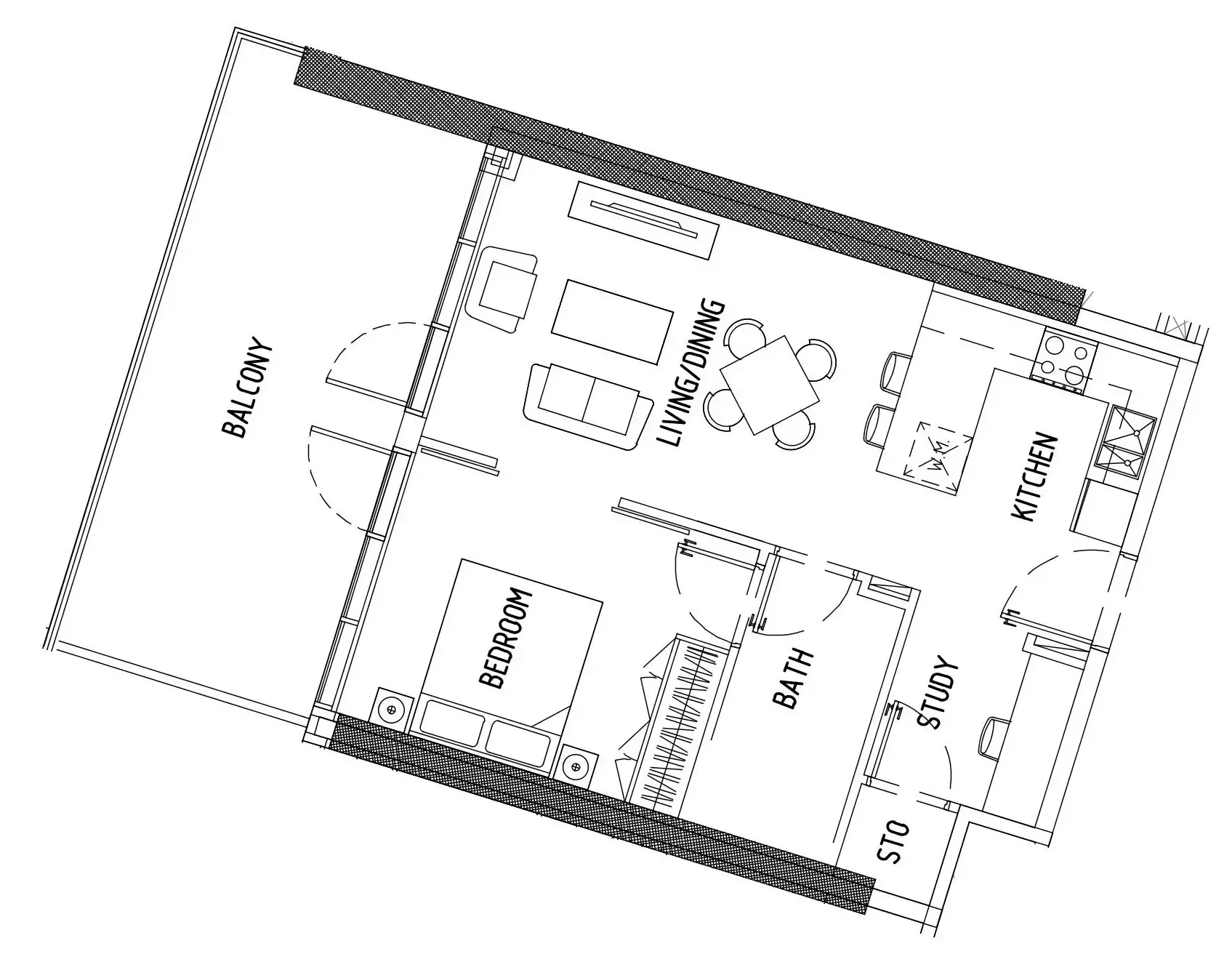 1 bedroom Apartments floor plan at Damac District