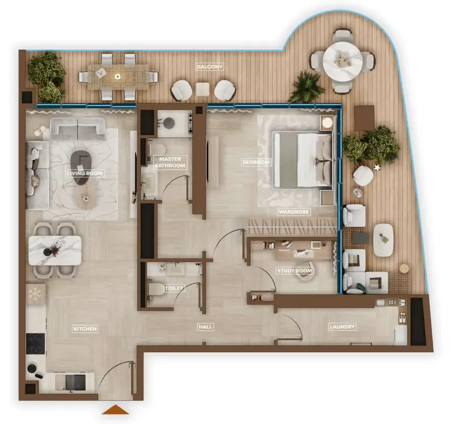 1 bedroom Apartments floor plan at Sky Hills Astra