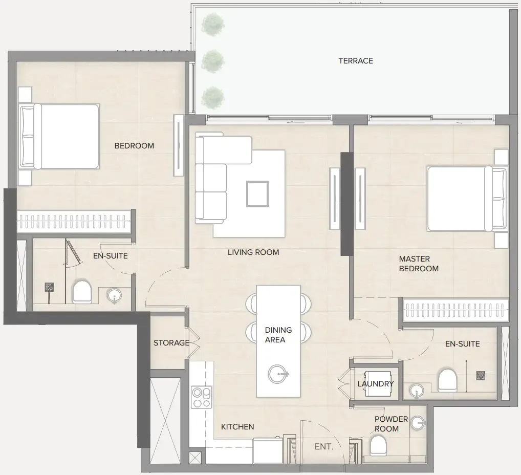 2 bedroom Apartments floor plan at Arka Enclave Residences by Atmosphere Living
