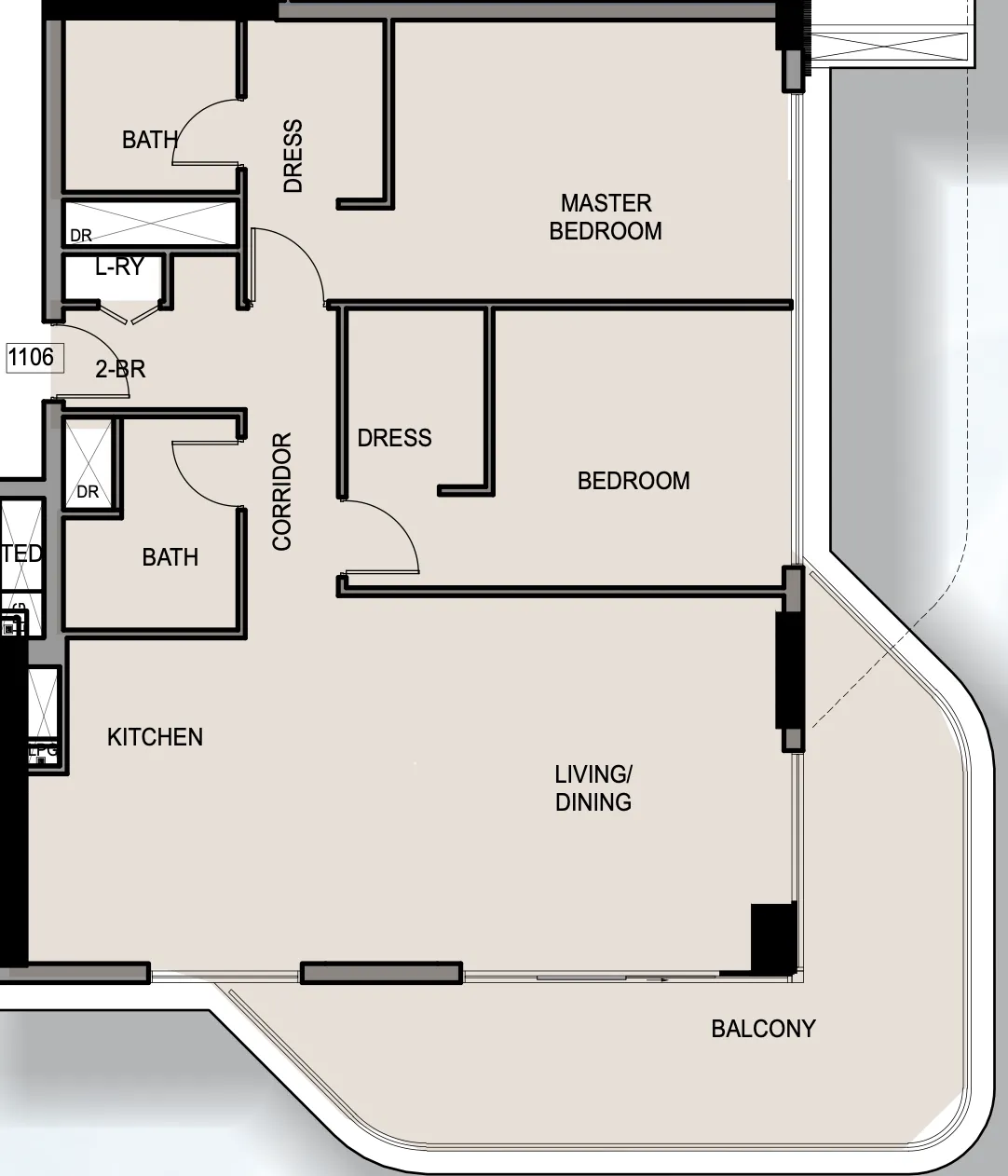 2 bedroom Apartments floor plan at Edgewater Residences 1, 2 and 3