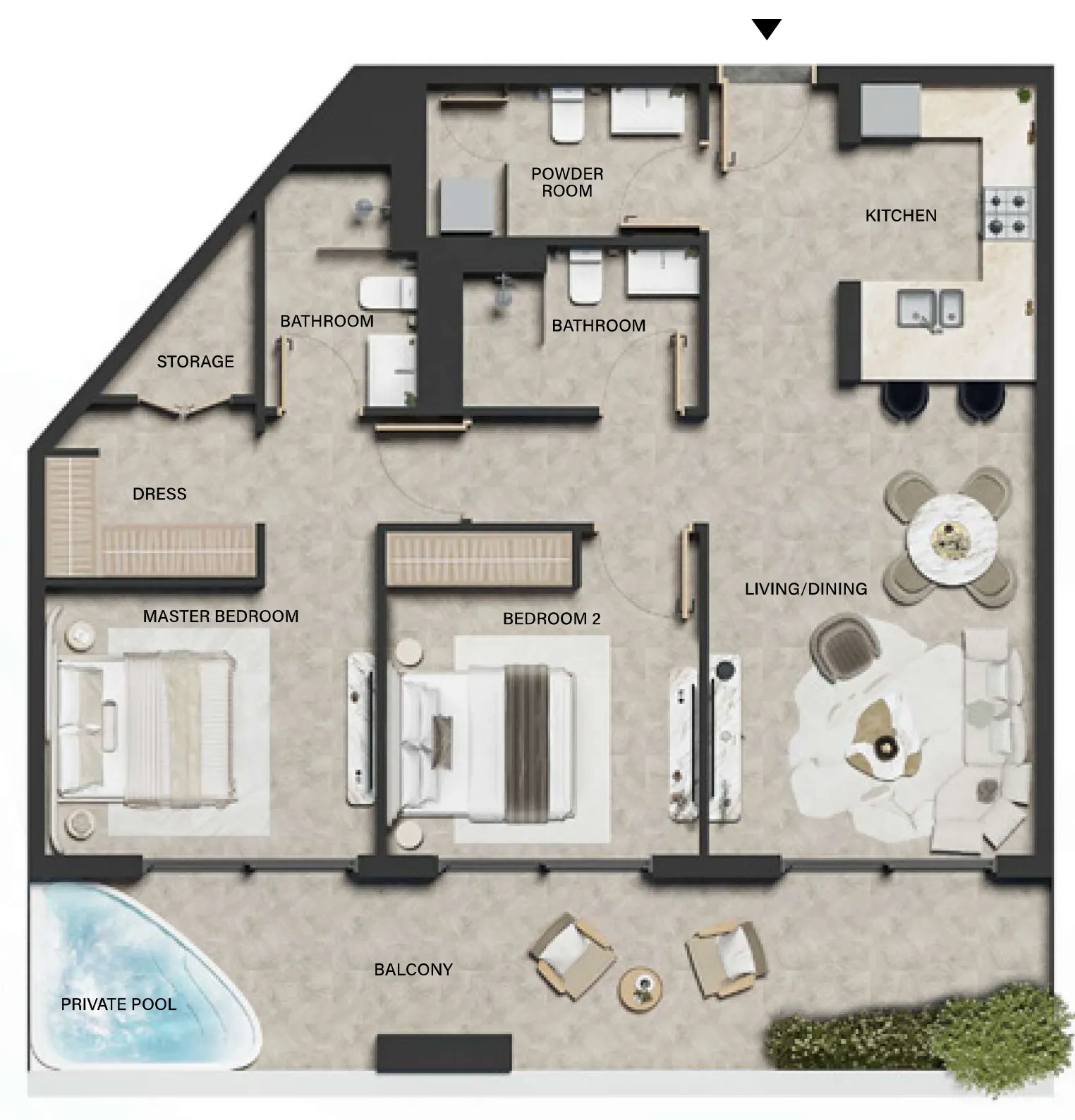 2 bedroom Apartments floor plan at Weybridge Gardens 5