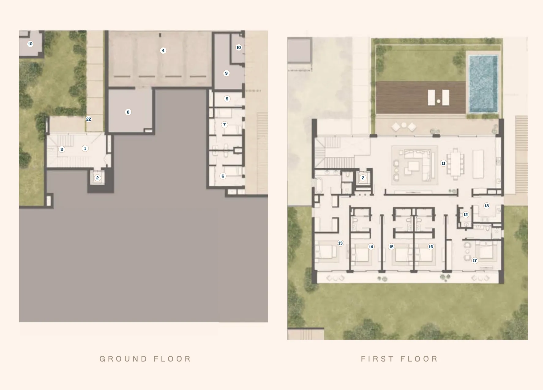 5 bedroom Villa floor plan at Y Views at Bayn