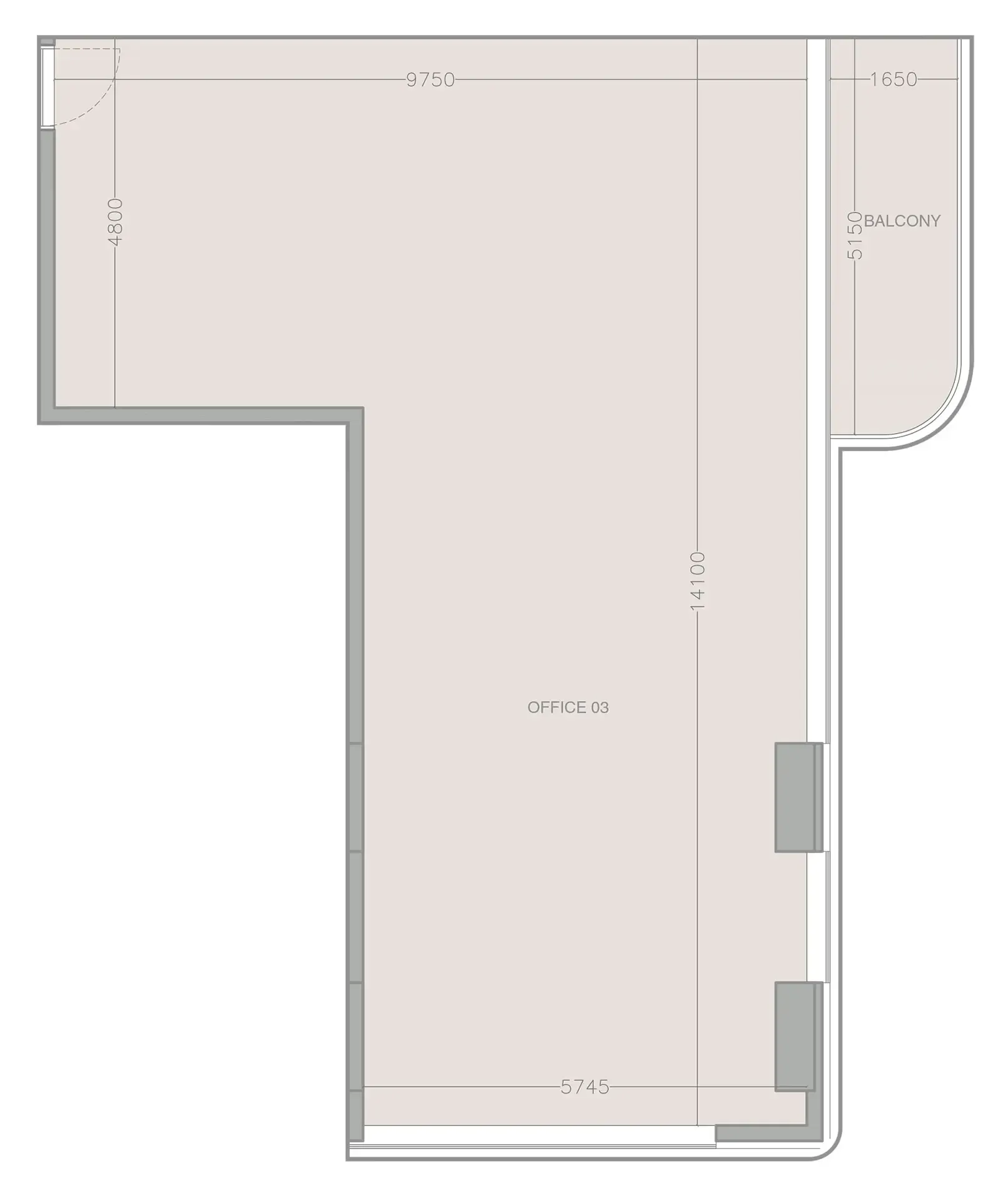  bedroom Office floor plan at ELAR1S Axis