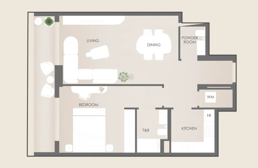 1 bedroom Apartments floor plan at Lunara Residence