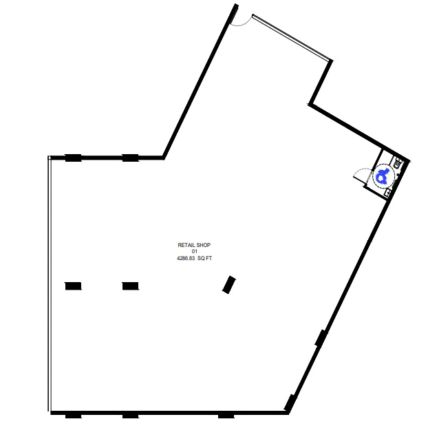 bedroom Retail floor plan at Binghatti Flare