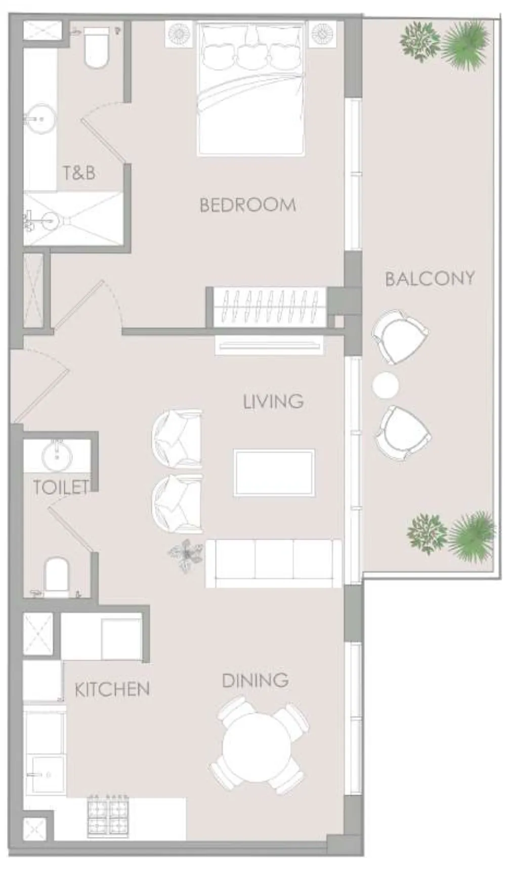 1 bedroom Apartments floor plan at IR1DIAN Park