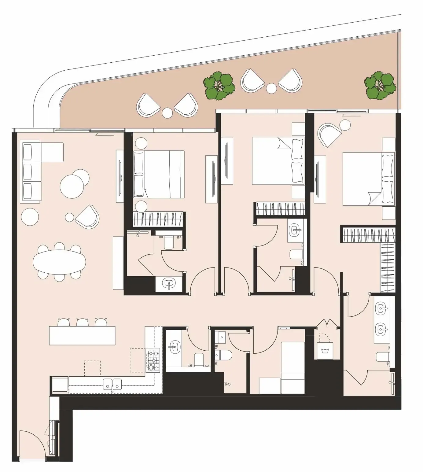 3.5 bedroom Apartments floor plan at Artistry Two Residences
