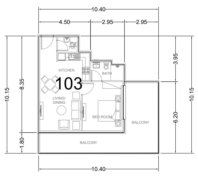 1 bedroom Apartments floor plan at AG Ark