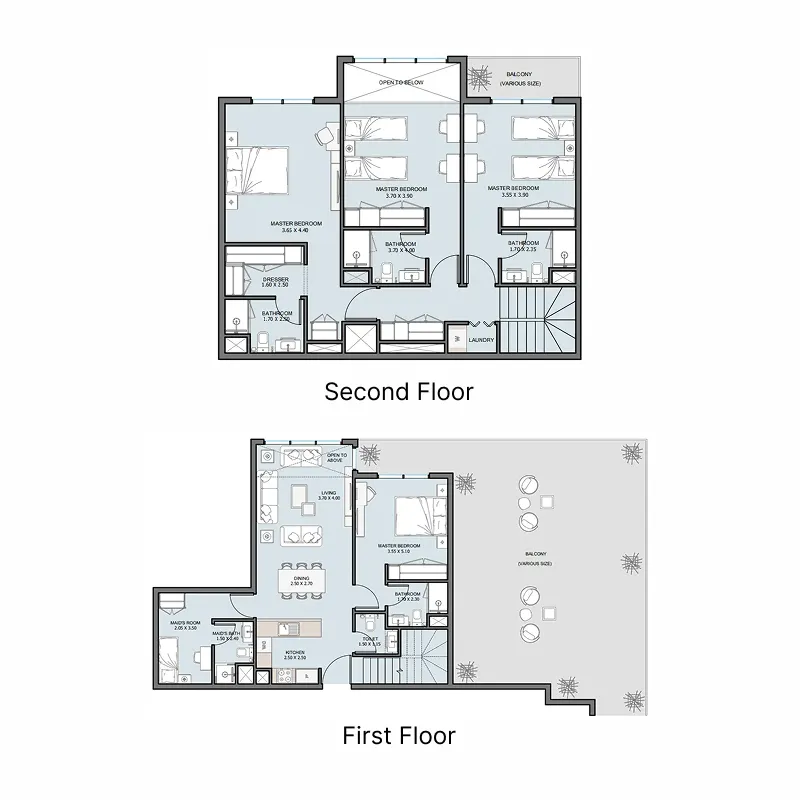 4 bedroom Penthouse floor plan at The District