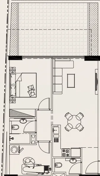 1.5 bedroom Apartments floor plan at Casa Vista Residence