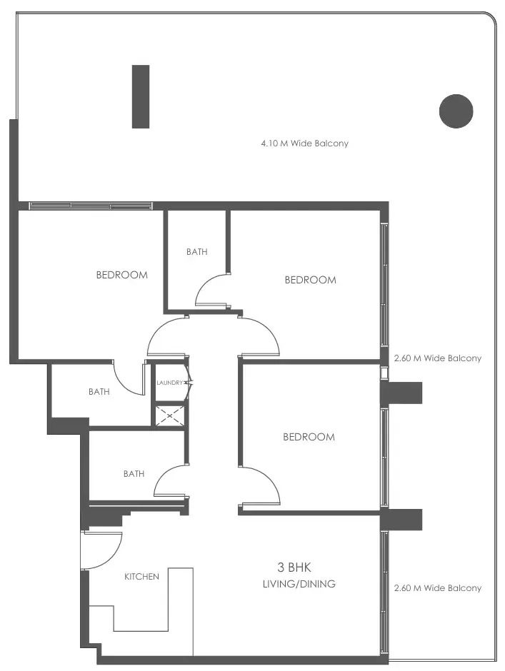3 bedroom Apartments floor plan at Al Haseen Residences 5