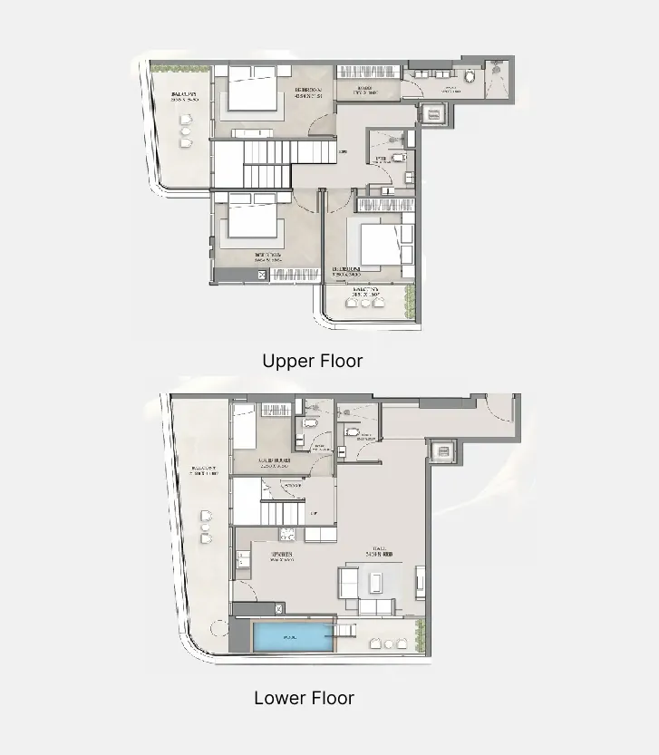 3.5 bedroom Duplex floor plan at Empire Gardens