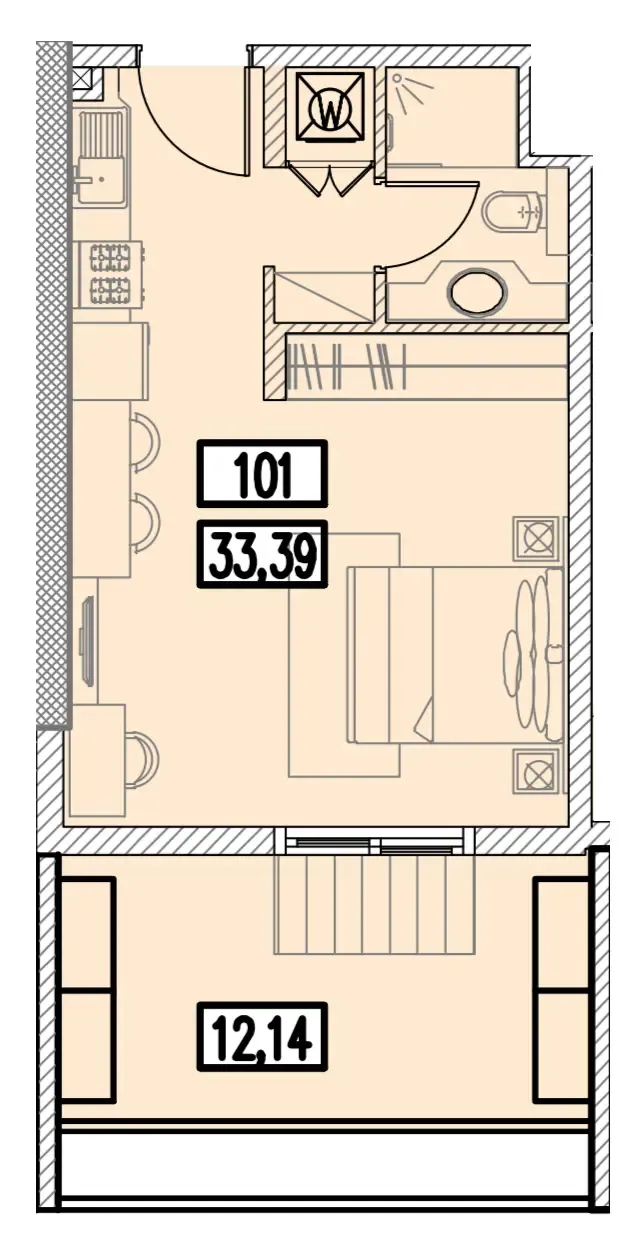 0 bedroom Apartments floor plan at Izzzi.LifeMINT