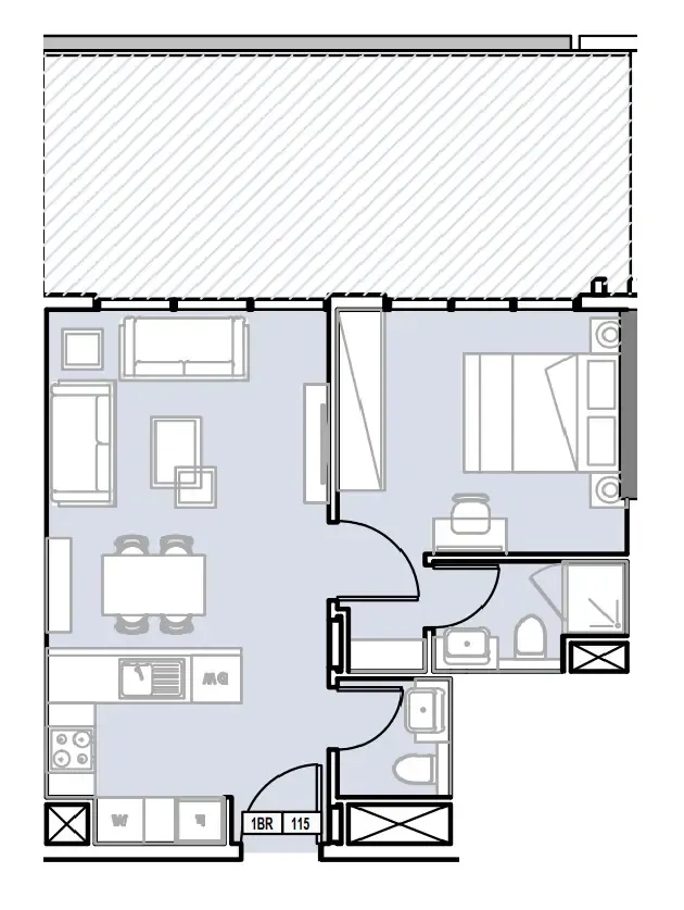 1 bedroom Apartments floor plan at Verdana III