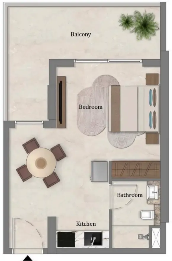 0 bedroom Apartments floor plan at Mirari Lagoon by Zoya
