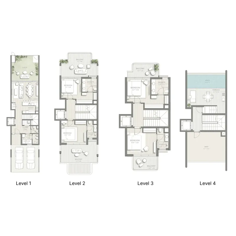 4.5 bedroom Townhouse floor plan at Sol Terra Casa