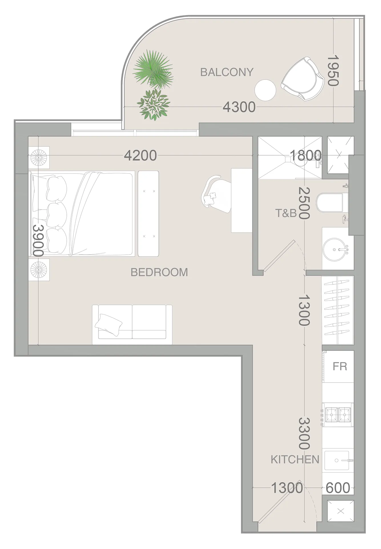 0 bedroom Apartments floor plan at VERDAN1A 3