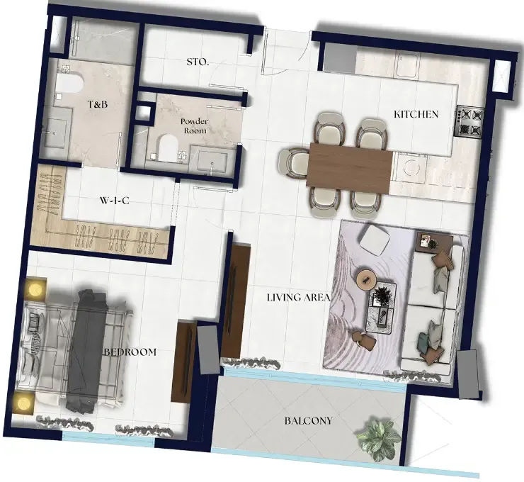 1 bedroom Apartments floor plan at Xenia Residence