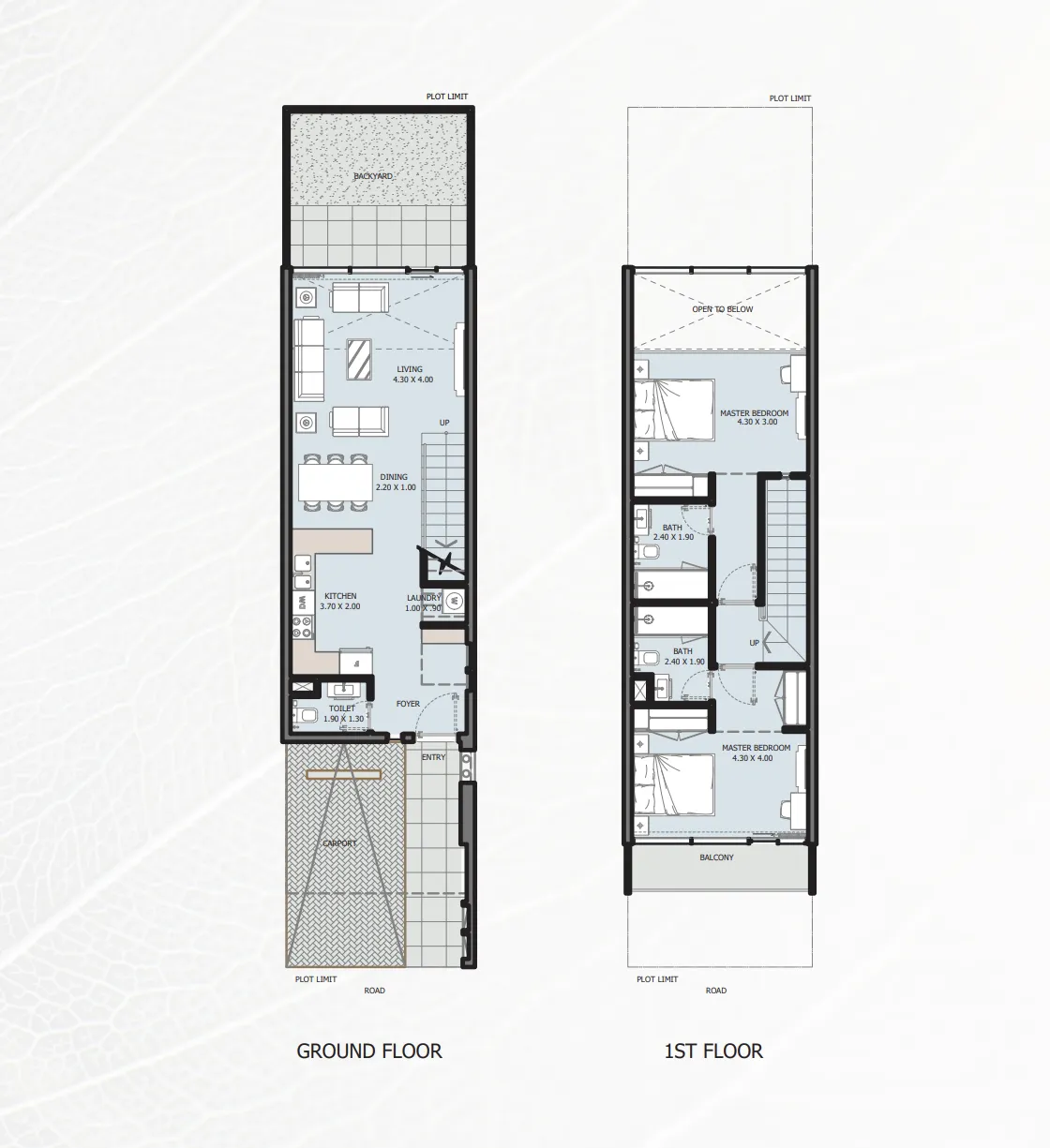 2 bedroom Townhouse floor plan at Verdana V