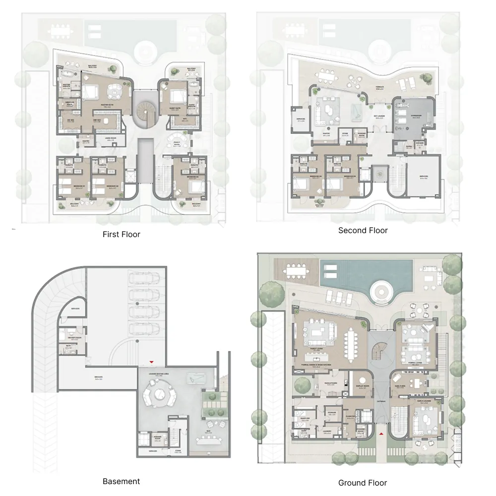 7 bedroom Villa floor plan at Taraf Karl Lagerfeld Villas