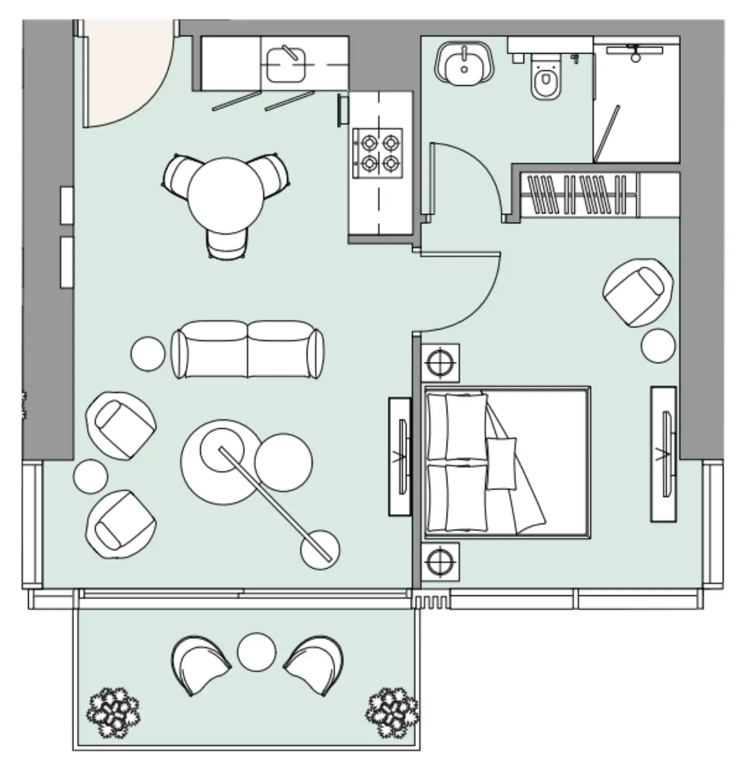 1 bedroom Apartments floor plan at The Edge