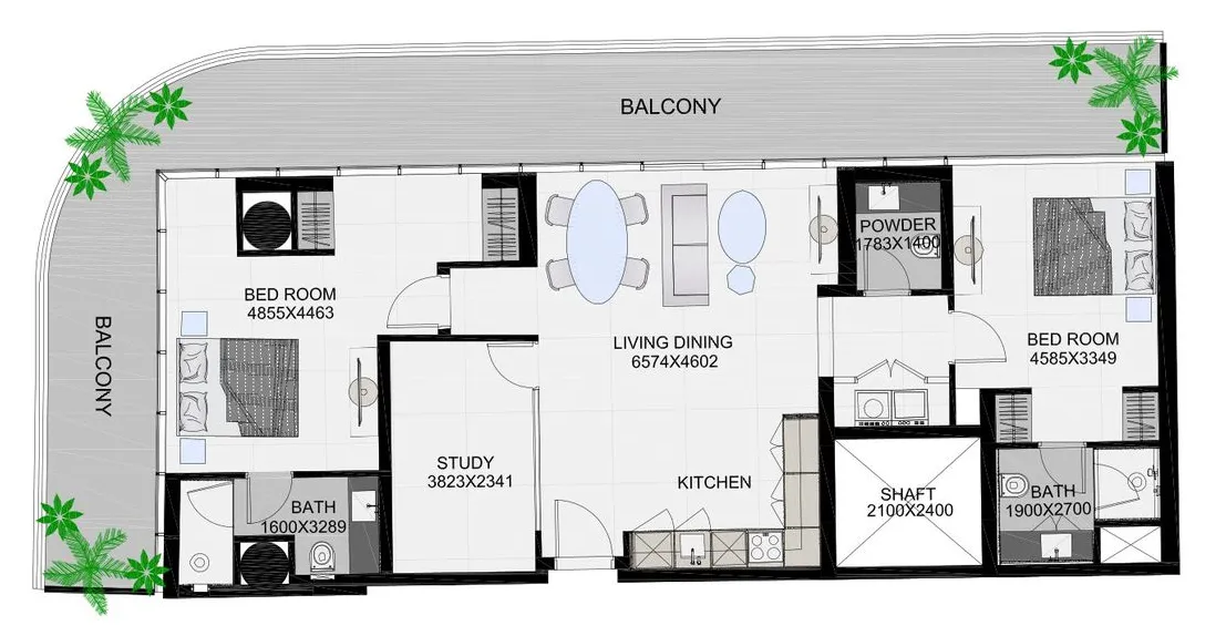 2 bedroom Apartments floor plan at The Community Sports Arena