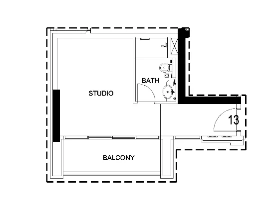 1 bedroom Apartments floor plan at Damac Hills 2 - Hotel Edge by Rotana