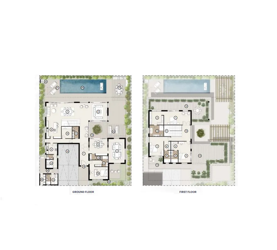 4 bedroom Villa floor plan at Al Naseem Villas by Modon Properties