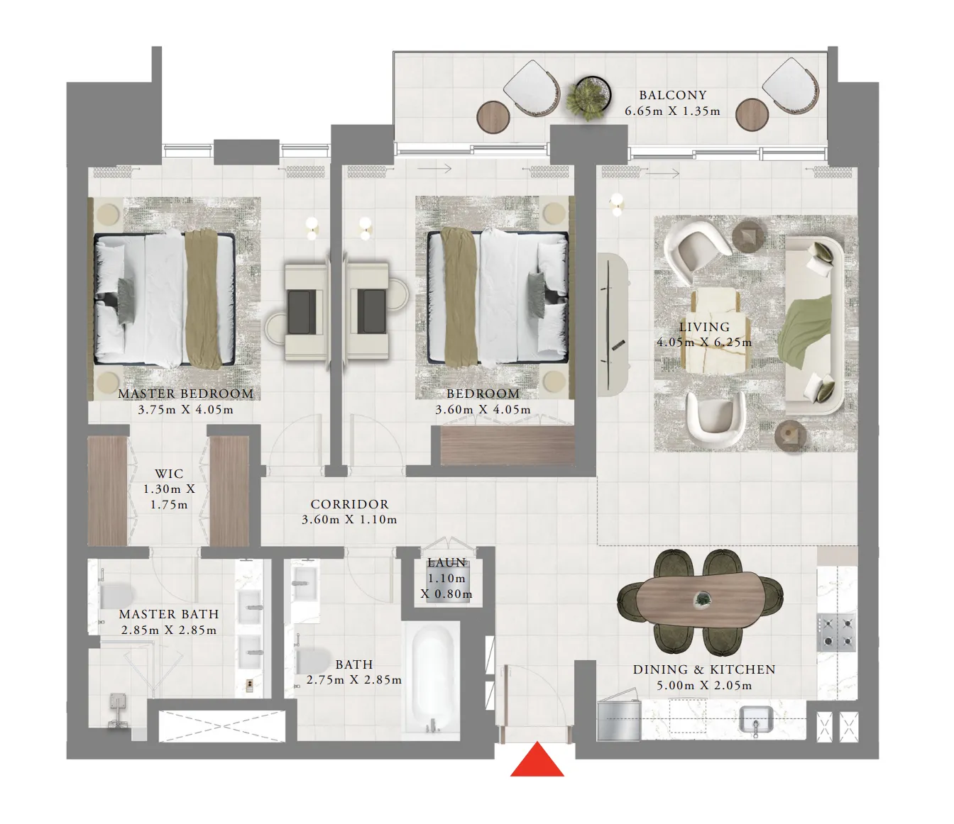 2 bedroom Apartments floor plan at Aeon