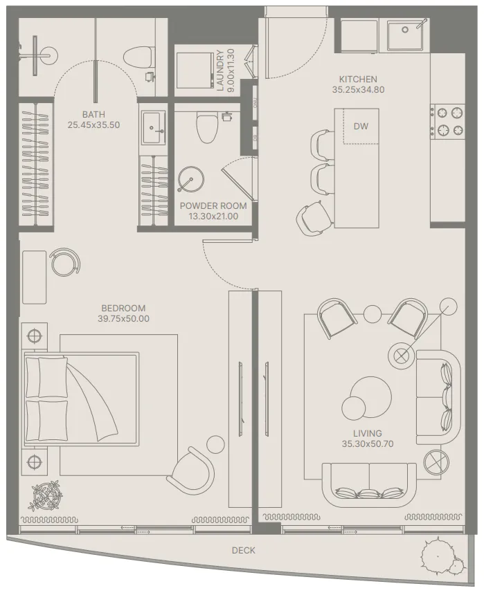 1 bedroom Apartments floor plan at Bond Enclave