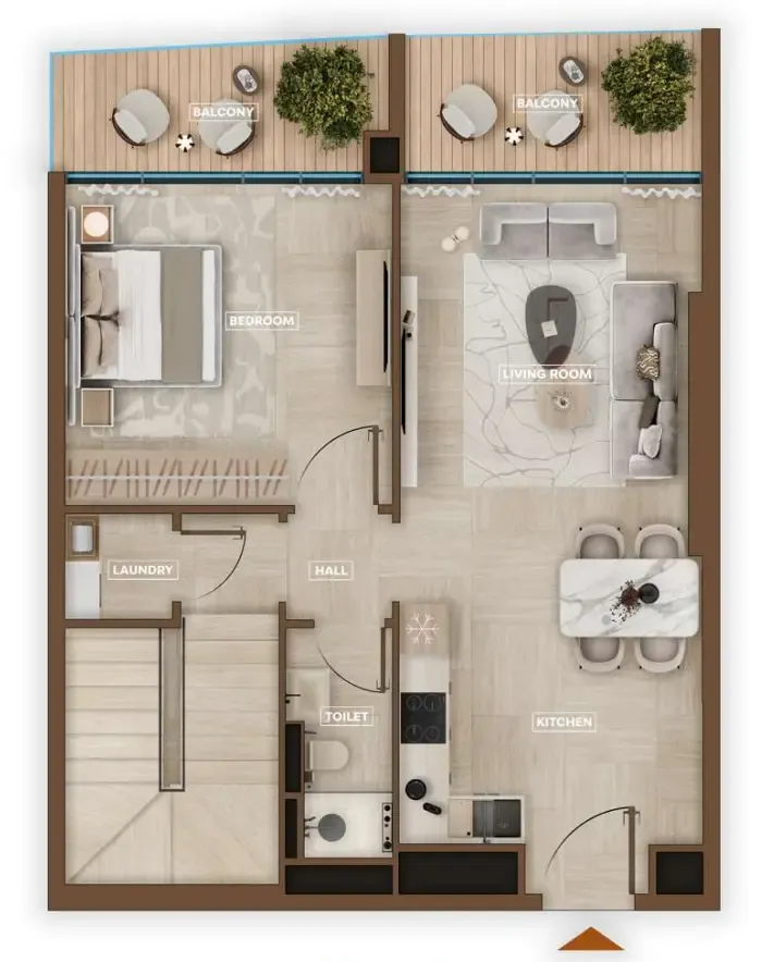 2 bedroom Apartments floor plan at Sky Hills Astra