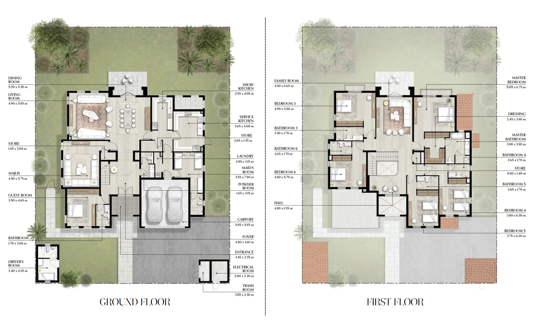 6 bedroom Villa floor plan at Bloom Living - Malaga