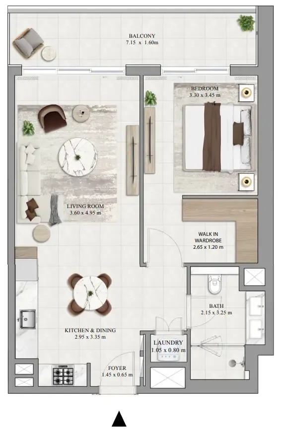 1 bedroom Apartments floor plan at Greencrest