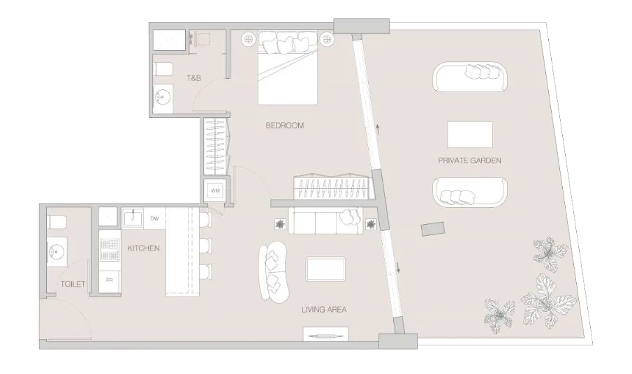 1 bedroom Apartments floor plan at W1NNER Tower
