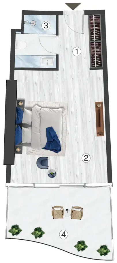 0 bedroom Apartments floor plan at Radisson Blu Hotel & Residences