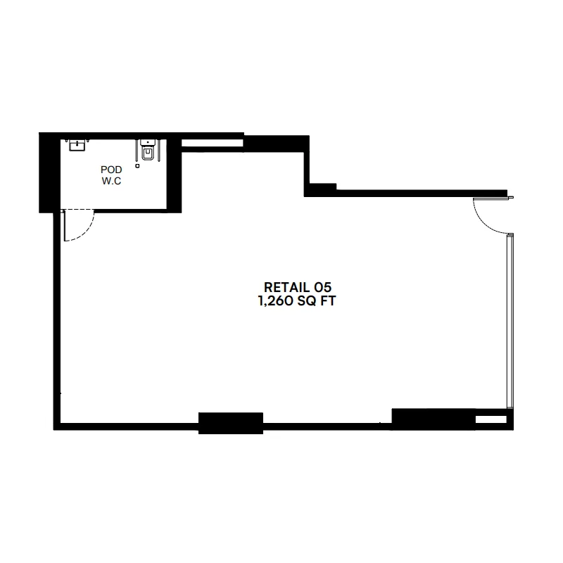  bedroom Retail floor plan at Binghatti Starfall