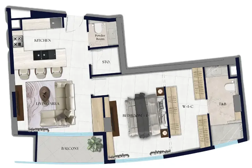 1 bedroom Apartments floor plan at Xenia Residence