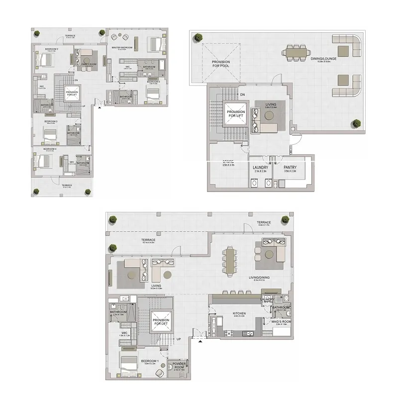 6 bedroom Penthouse floor plan at Port De La Mer