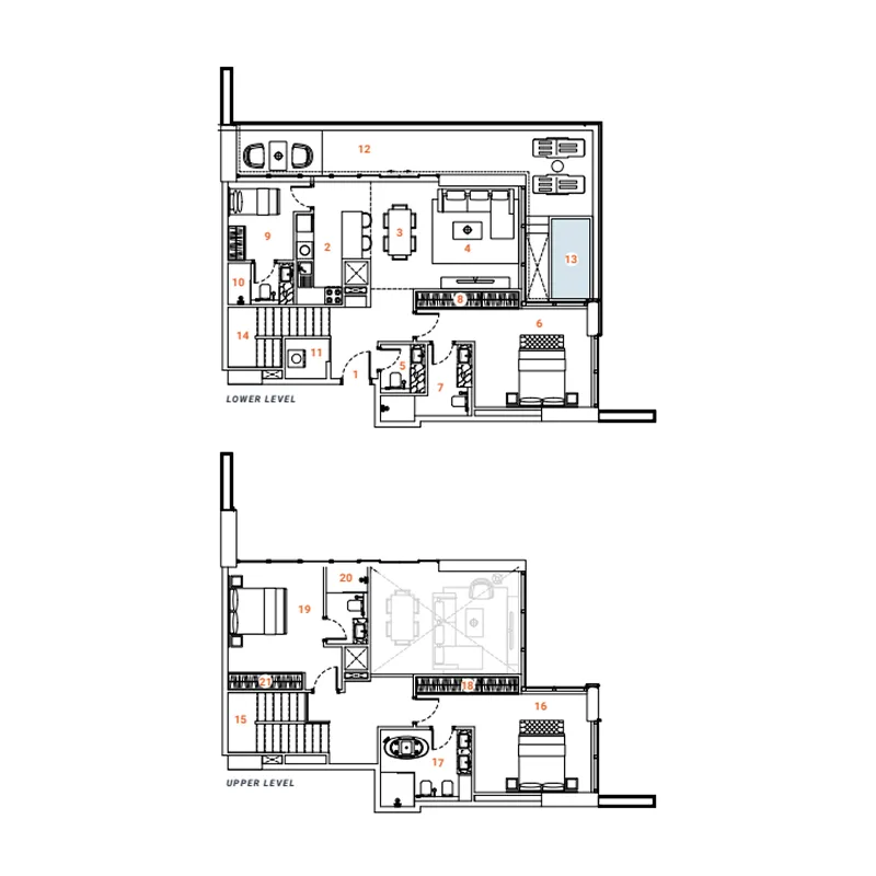 3 bedroom Penthouse floor plan at The Orchard Place Towers A & B