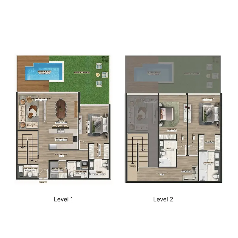 3 bedroom Townhouse floor plan at Firoza