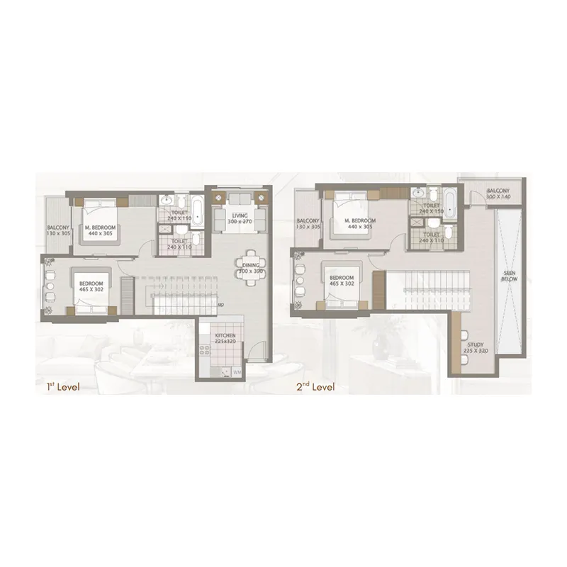 4 bedroom Duplex floor plan at Platinum Heights
