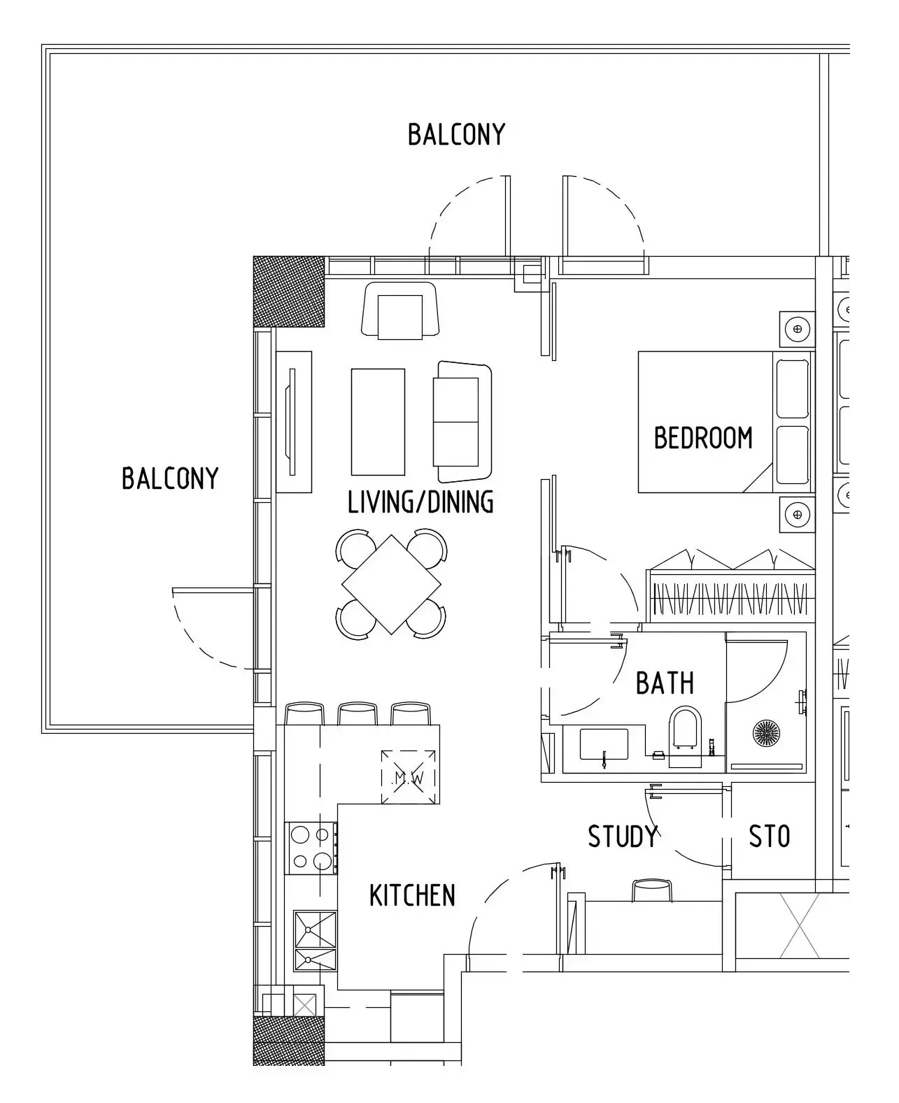 1 bedroom Apartments floor plan at Damac District
