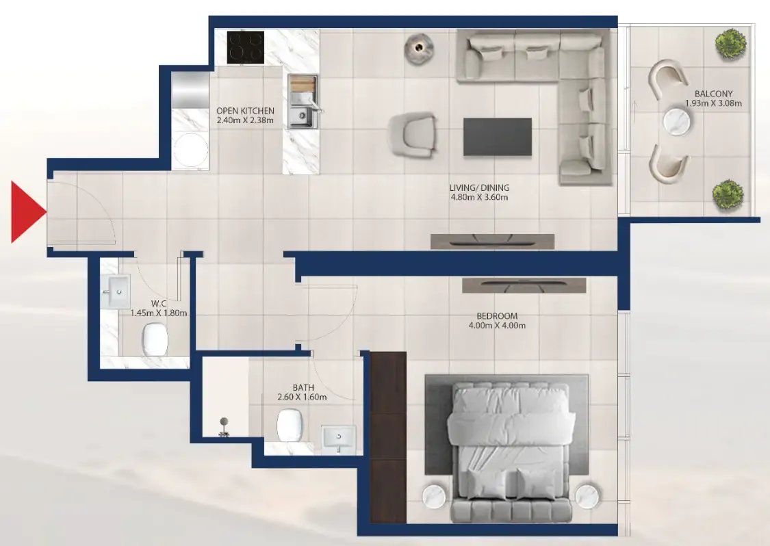 1 bedroom Apartments floor plan at Al Vista