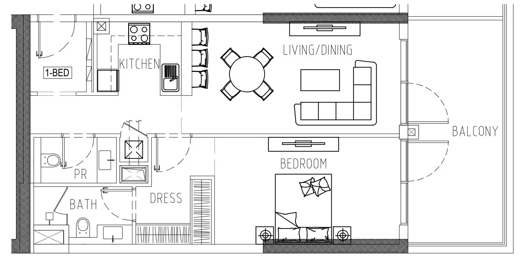 1 bedroom Apartments floor plan at Damac Riverside Views