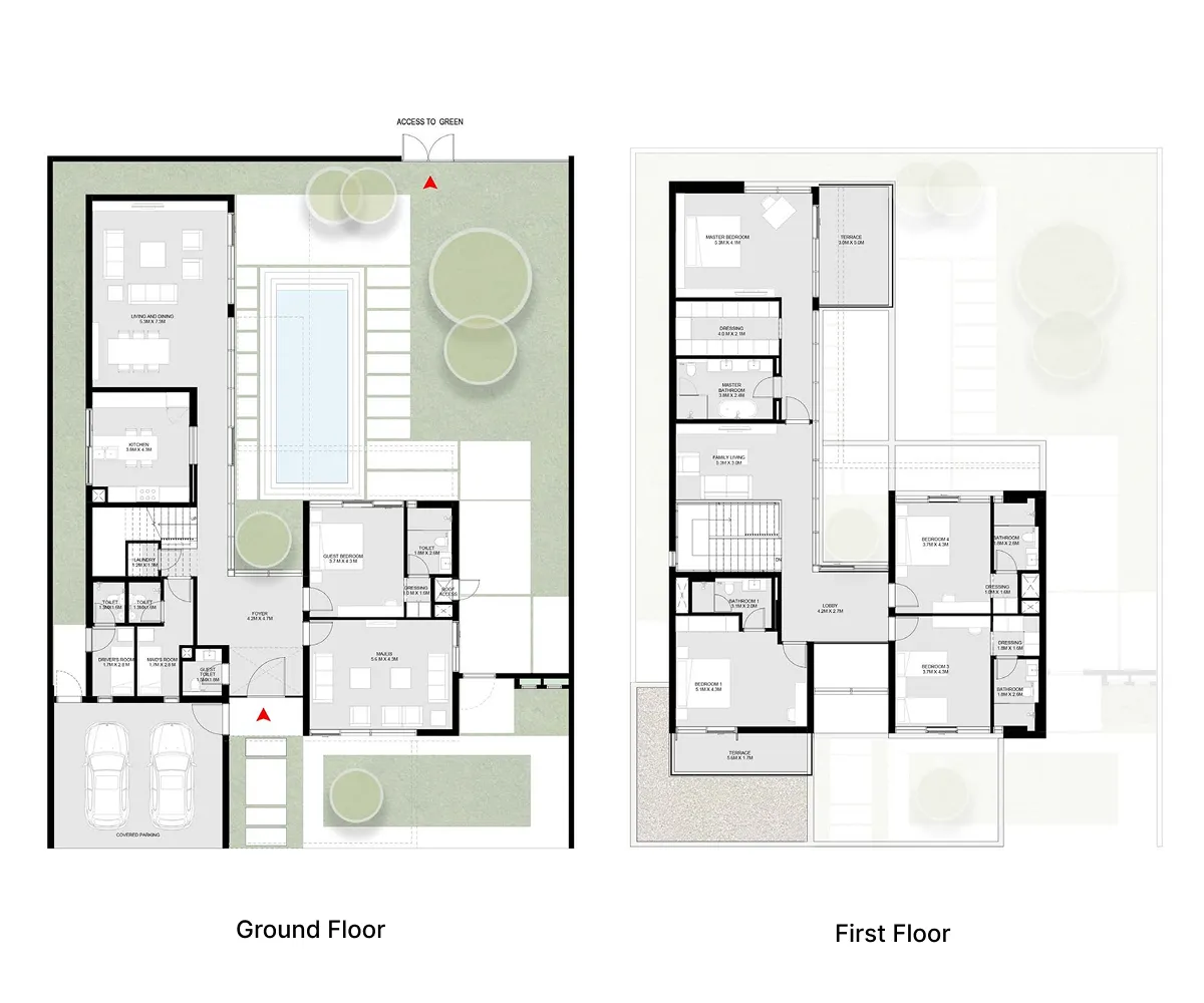 5 bedroom Villa floor plan at Masaar 3 Laura