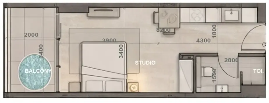 0 bedroom Apartments floor plan at Sky Harmony